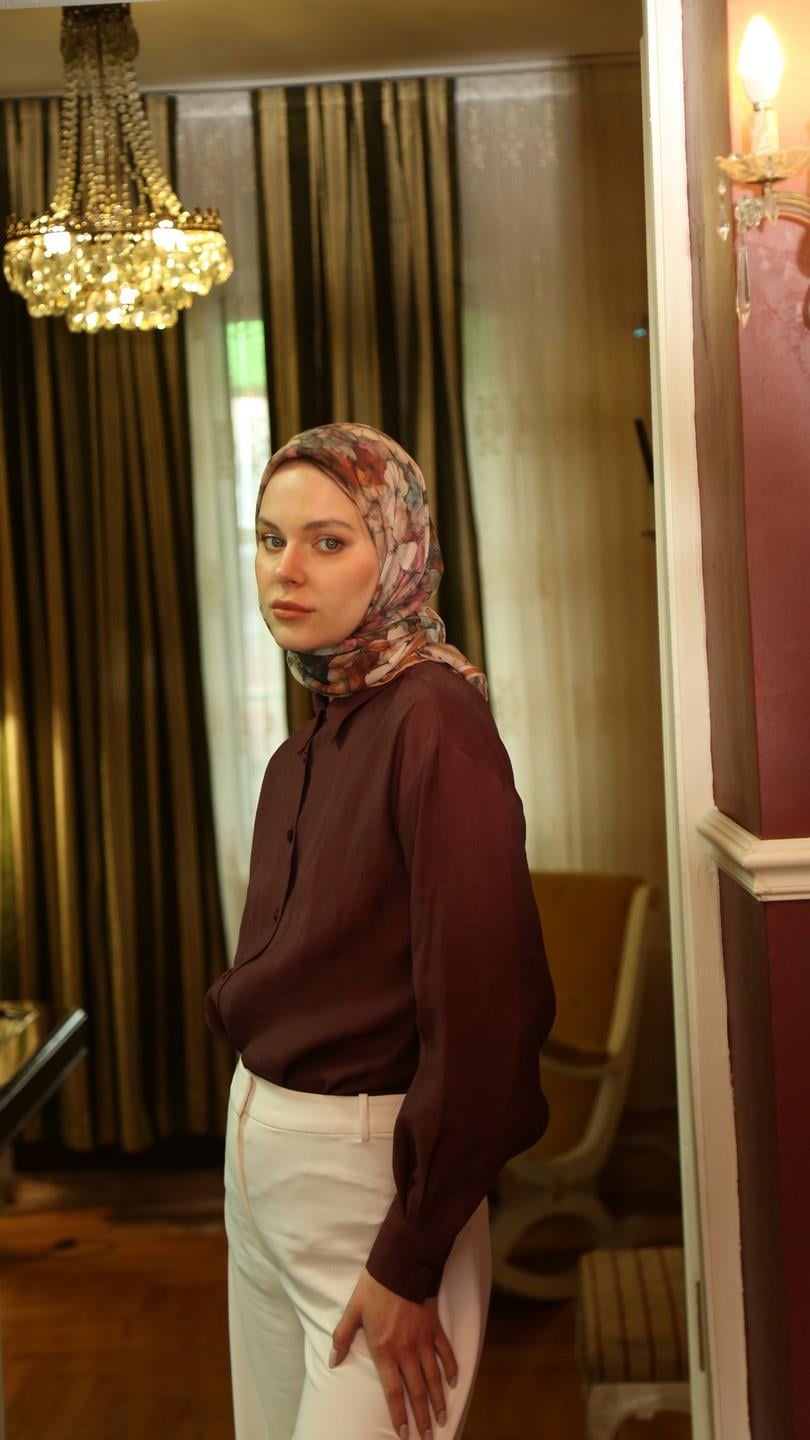 FİORA DESEN EŞARP TURUNCU-3