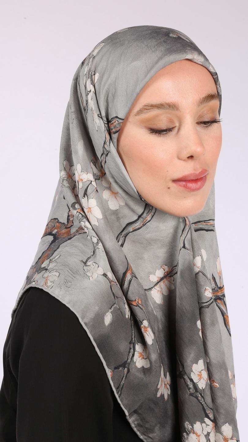 FİORELA DESEN EŞARP GRİ-10
