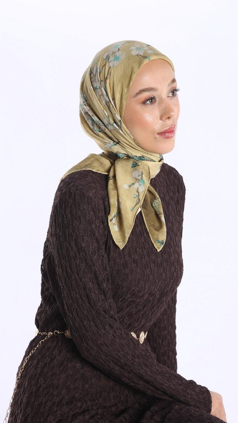 FİORELA DESEN EŞARP SARI-7