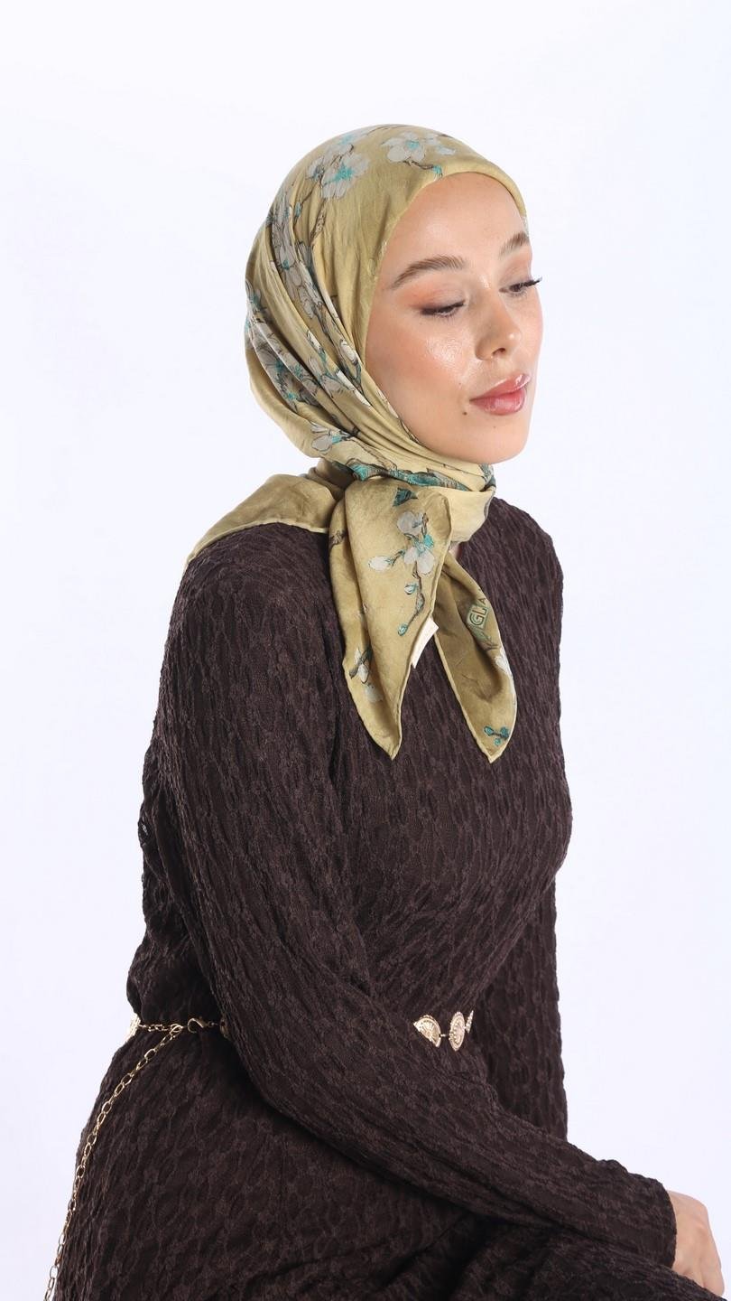 FİORELA DESEN EŞARP SARI-7
