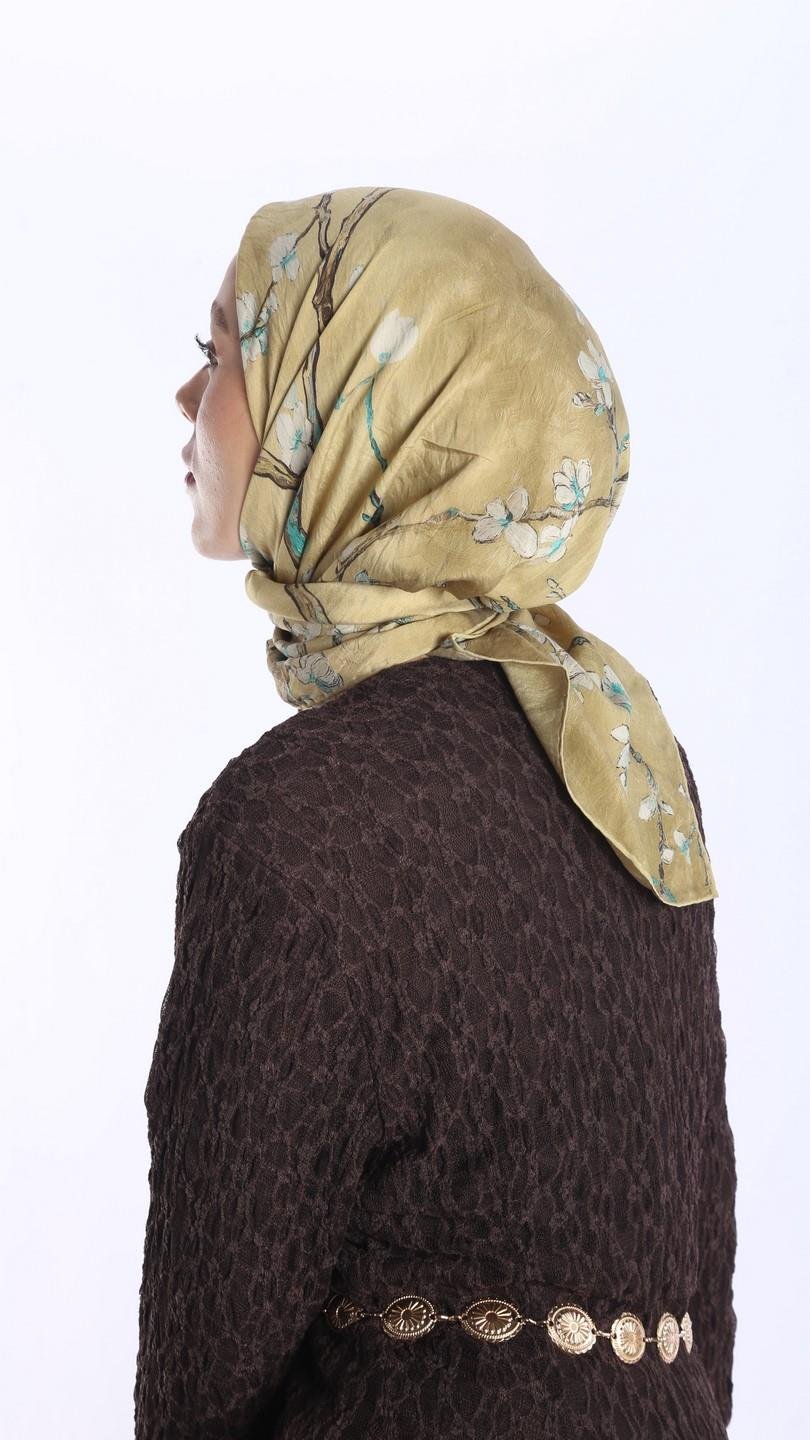 FİORELA DESEN EŞARP SARI-7