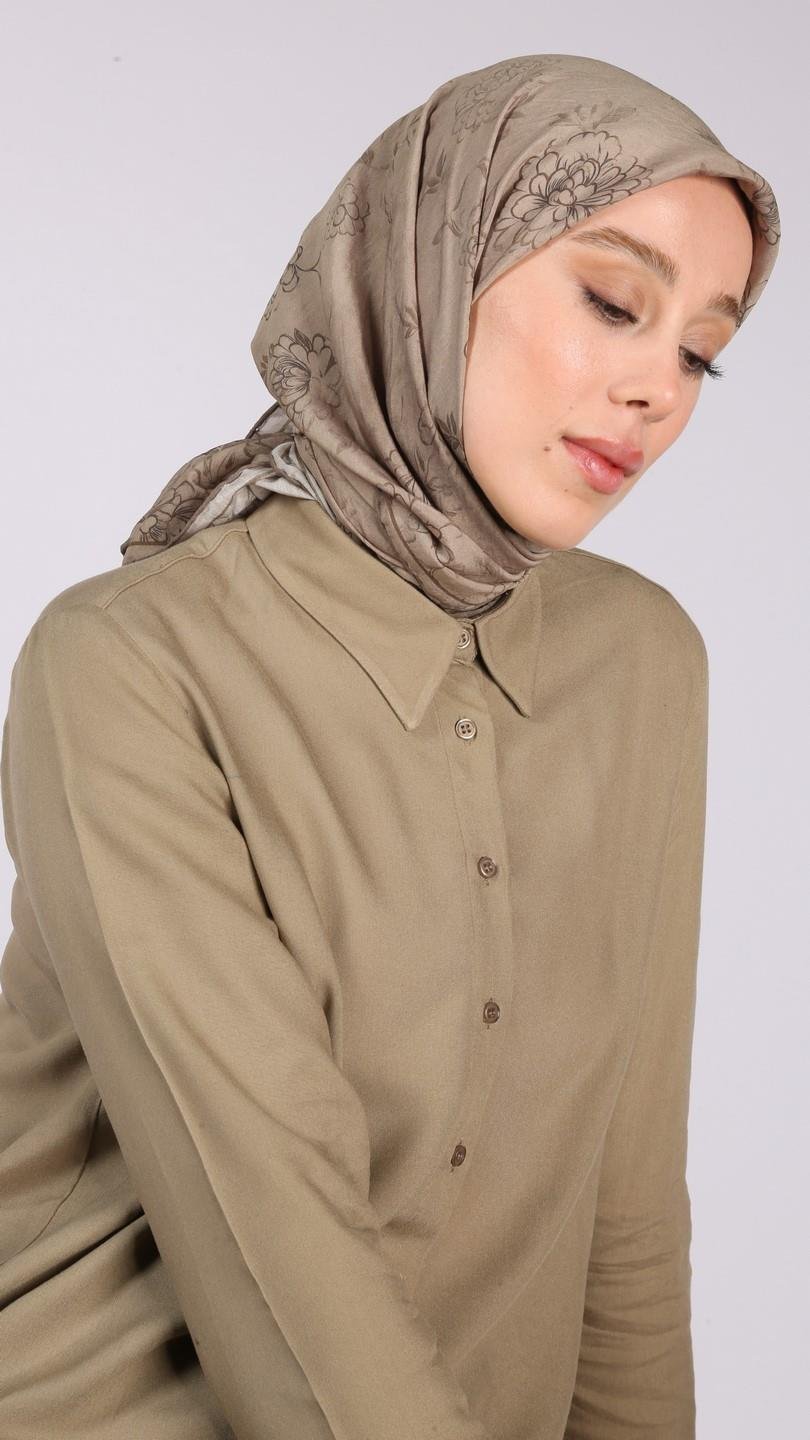 FLEUR DESEN EŞARP AÇIK YEŞİL-17