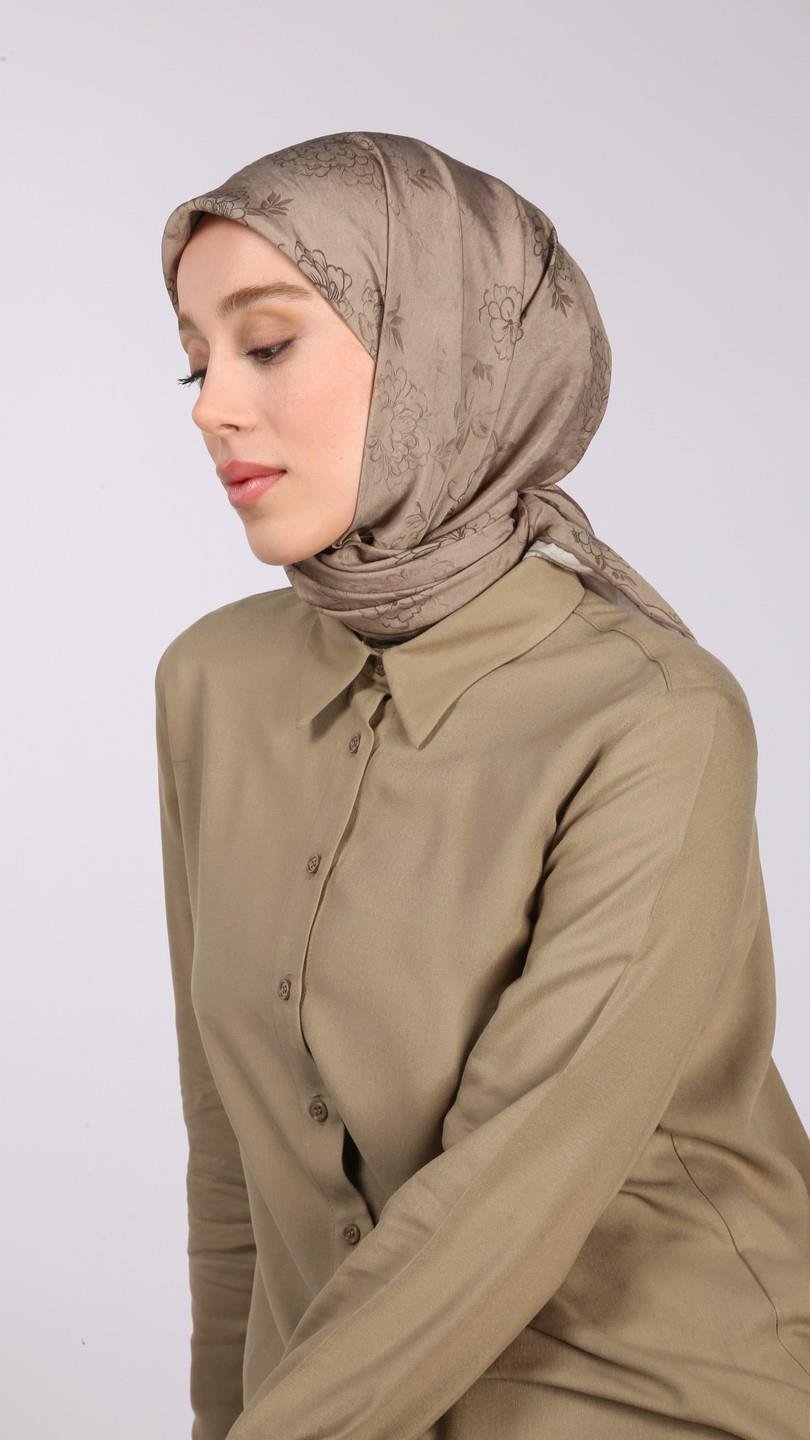FLEUR DESEN EŞARP AÇIK YEŞİL-17
