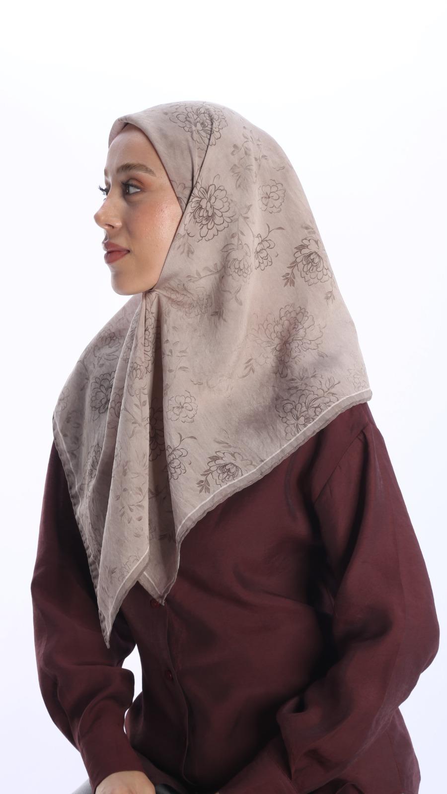 FLEUR DESEN EŞARP BEJ-2