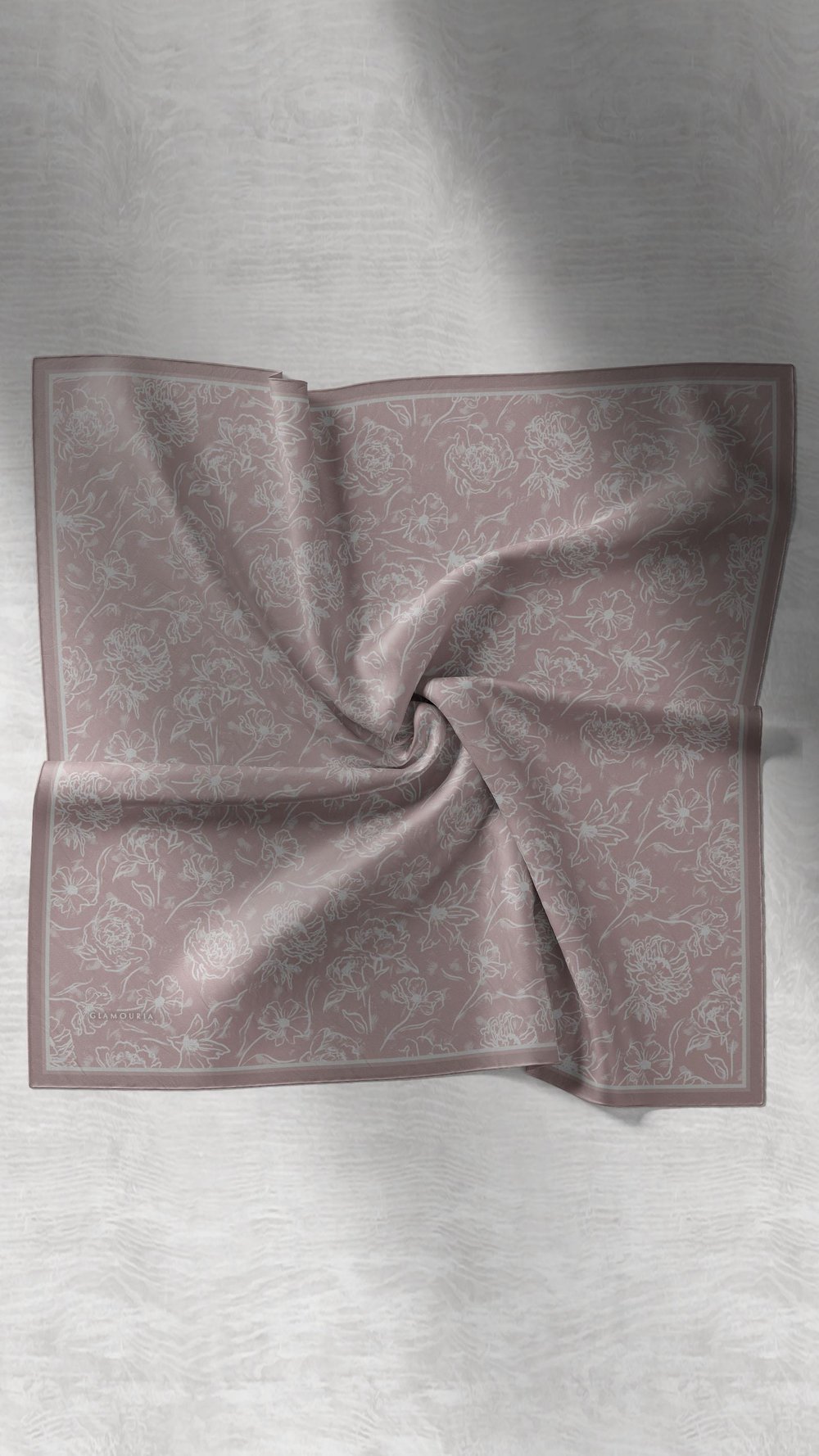FLORA DESEN EŞARP PEMBE-12