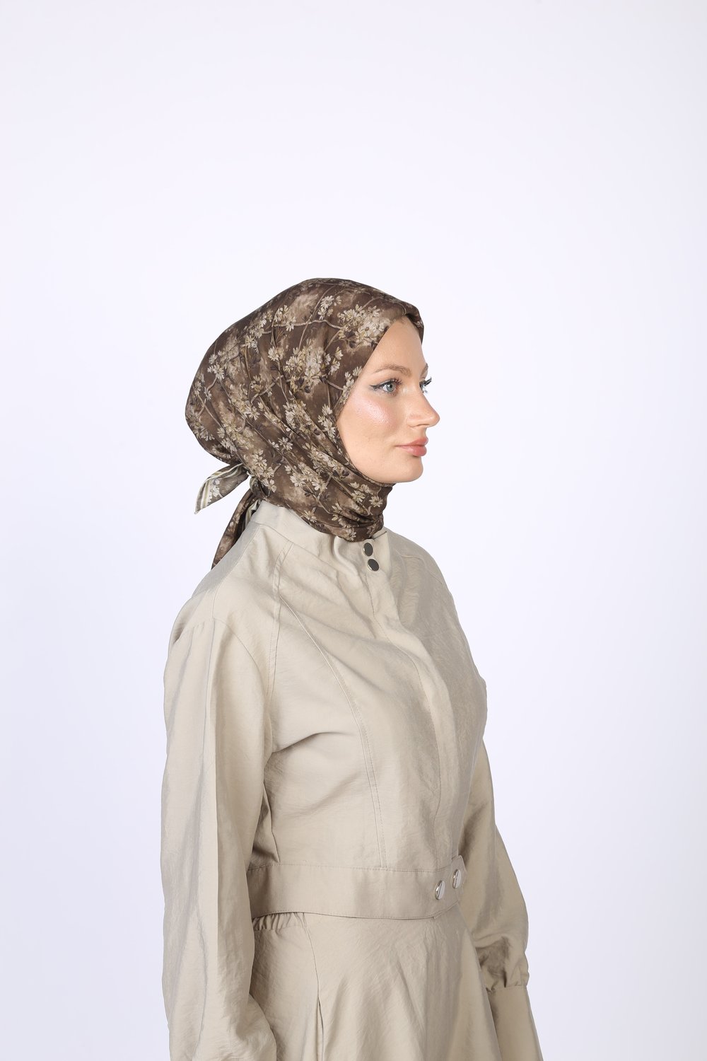 Gardenia Desen Eşarp Haki Yeşili
