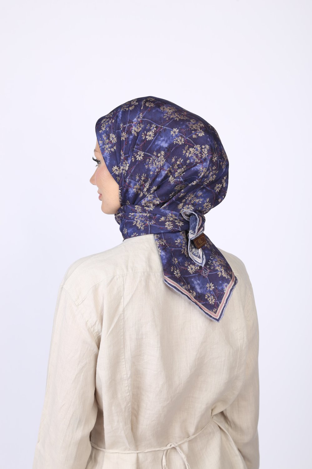 Gardenia Desen Eşarp Lacivert