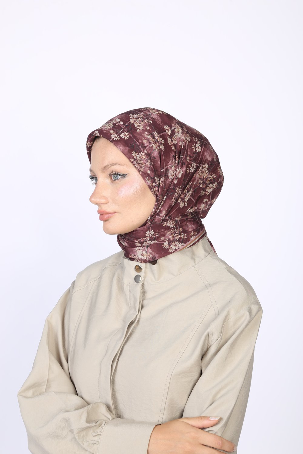Gardenia Desen Eşarp Mürdüm