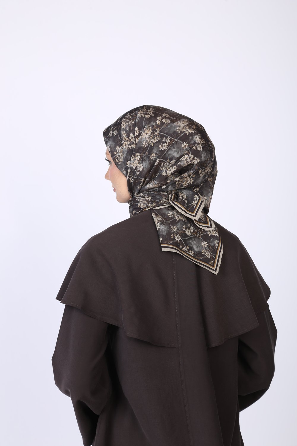 Gardenia Desen Eşarp Siyah