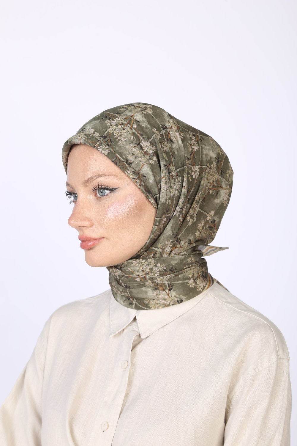 Gardenia Desen Eşarp Yeşil