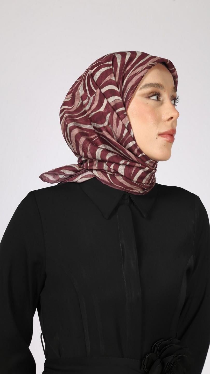 İRİS DESEN EŞARP BORDO