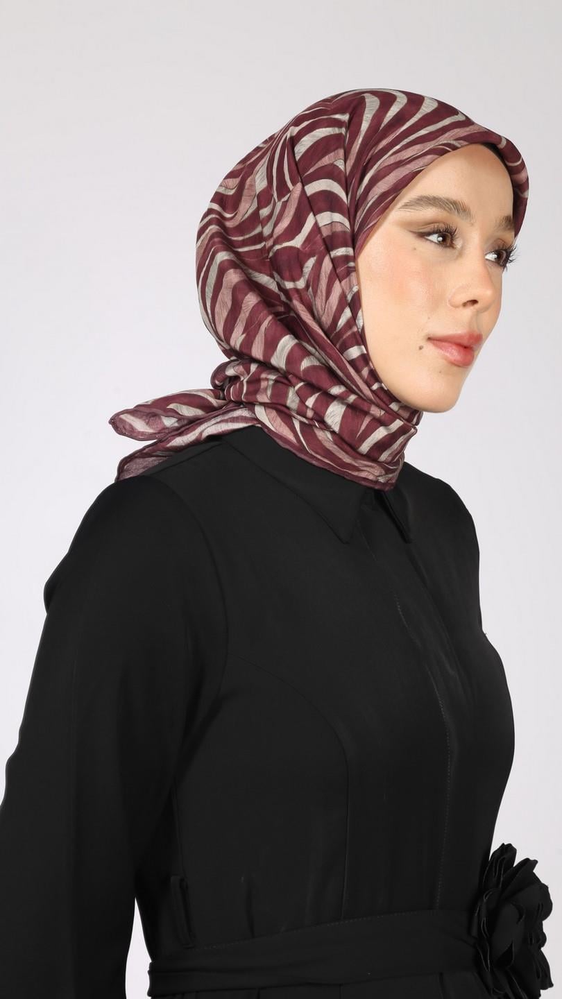 İRİS DESEN EŞARP BORDO