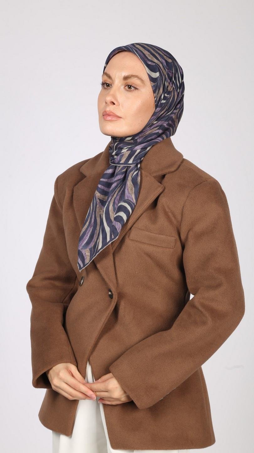 İRİS DESEN EŞARP MORCİVERT
