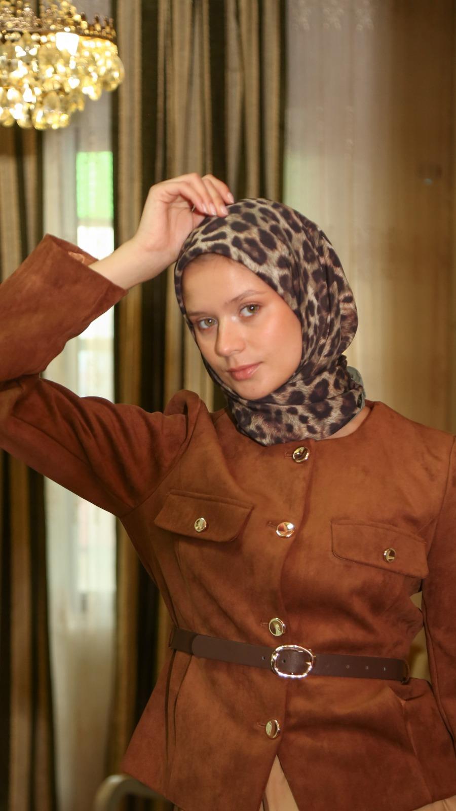 LEO DESEN EŞARP SİYAH-6