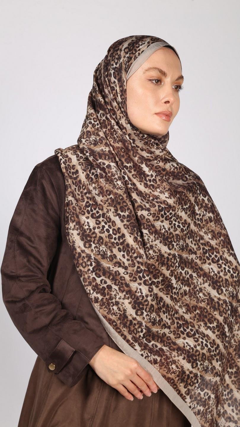 LEOPAR DESEN ŞAL BEJ