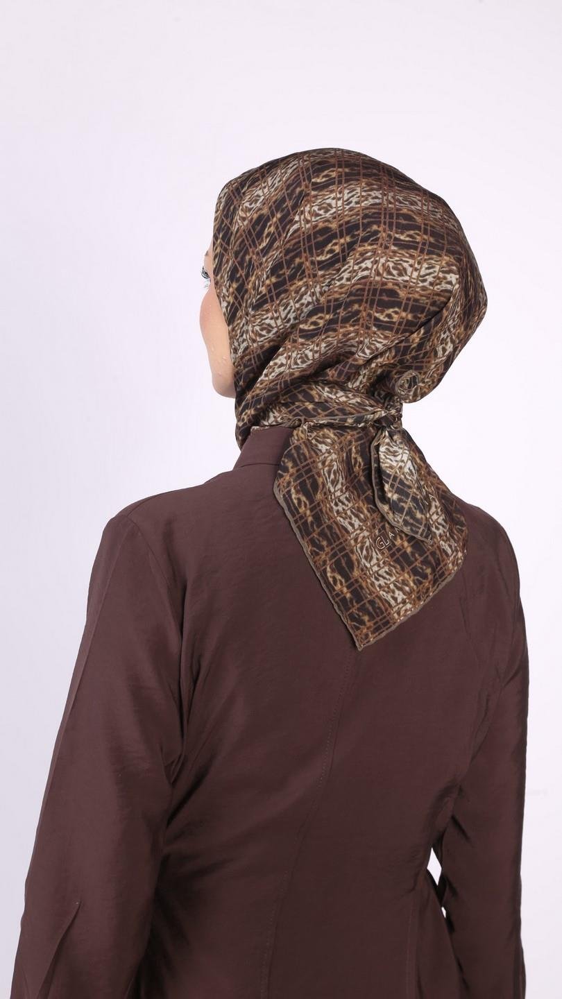 LEOPAR GRİD DESEN EŞARP ORJİNAL