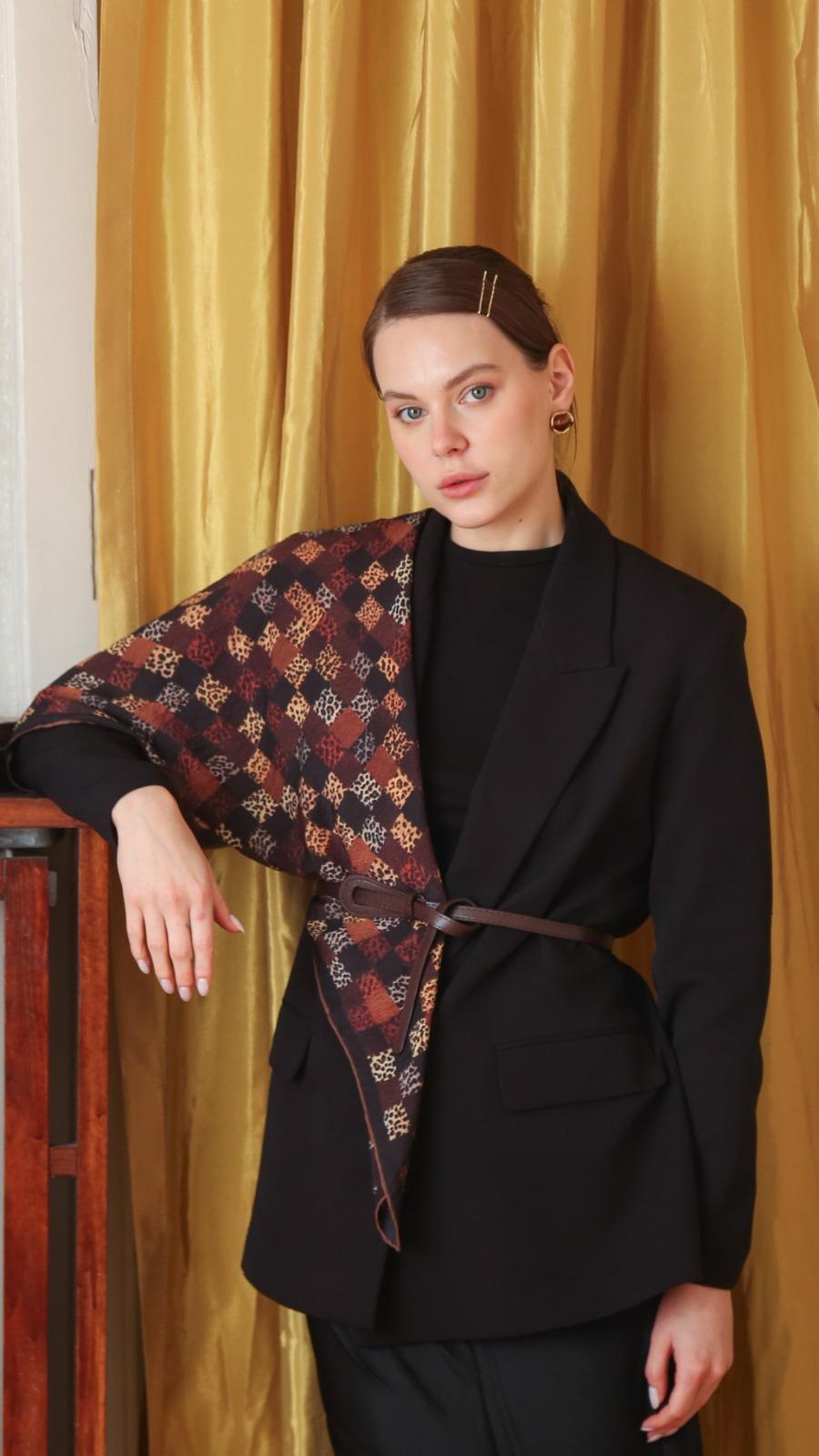 LEOPARD DESEN EŞARP -4