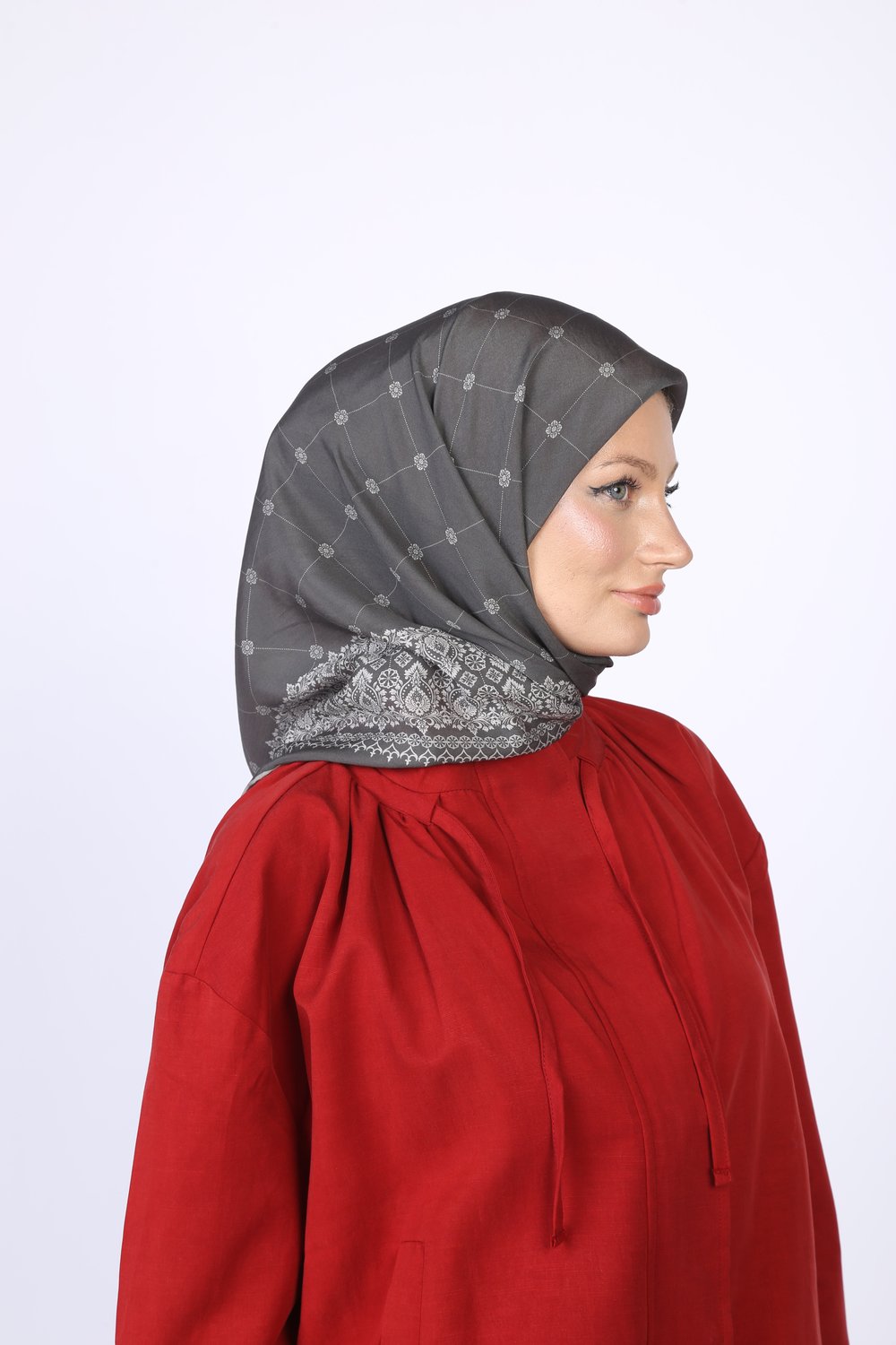 Lina Desen Eşarp Antrasit