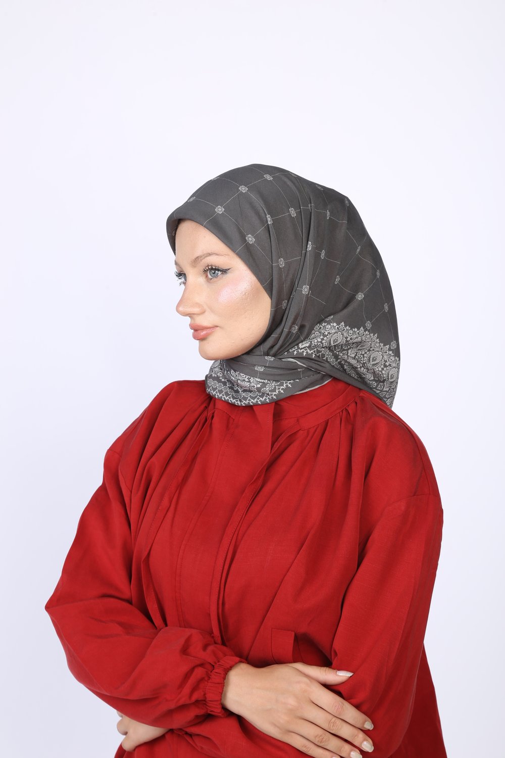 Lina Desen Eşarp Antrasit