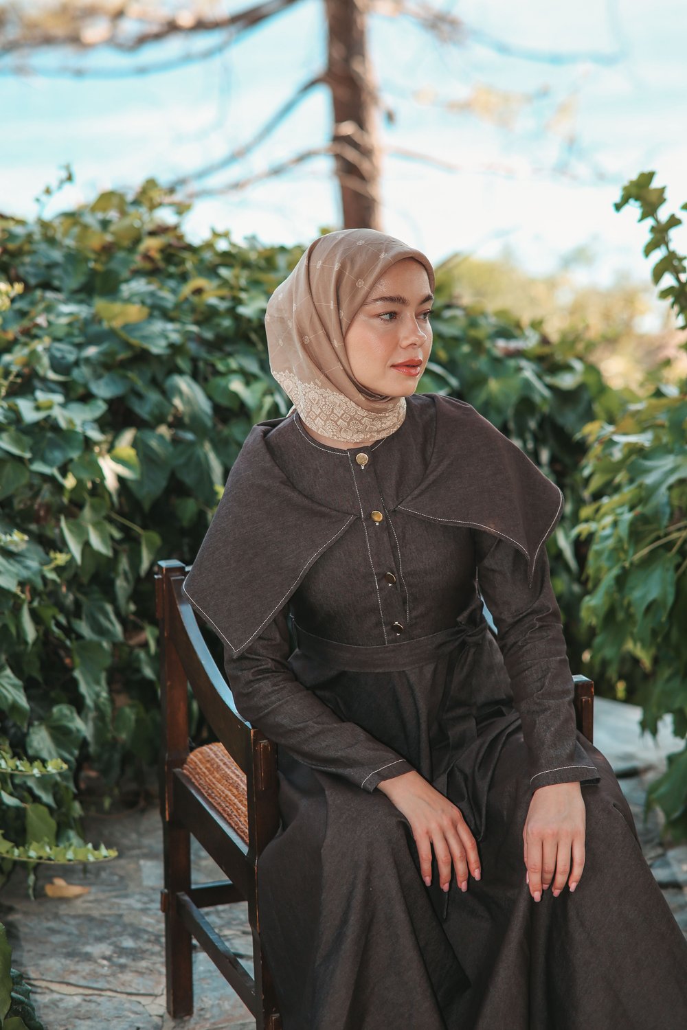 Lina Desen Eşarp Vizon
