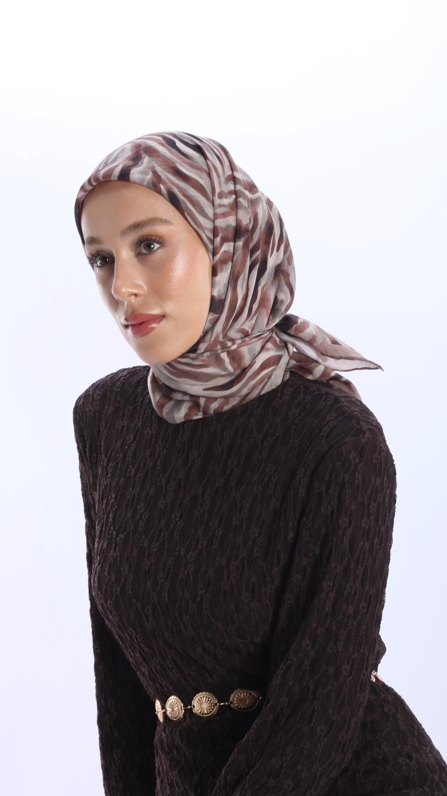LİNEA DESEN EŞARP VİZON-5
