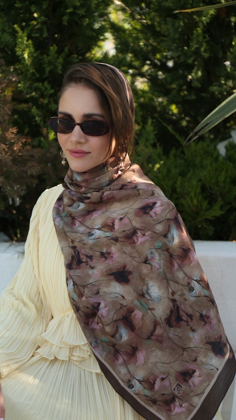 LOTUS DESEN ŞAL KAHVE