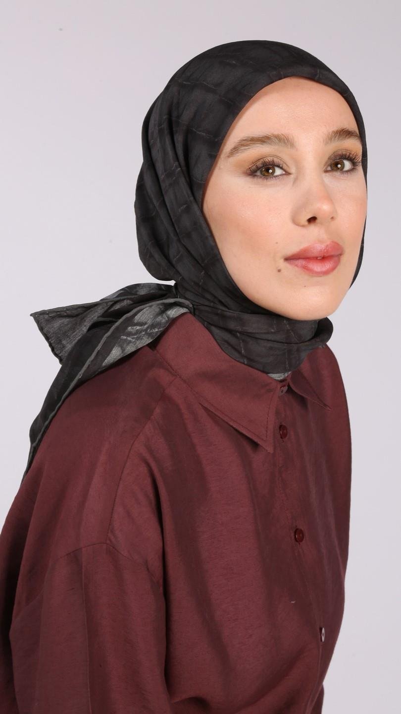 LUMİNA DESEN EŞARP SİYAH