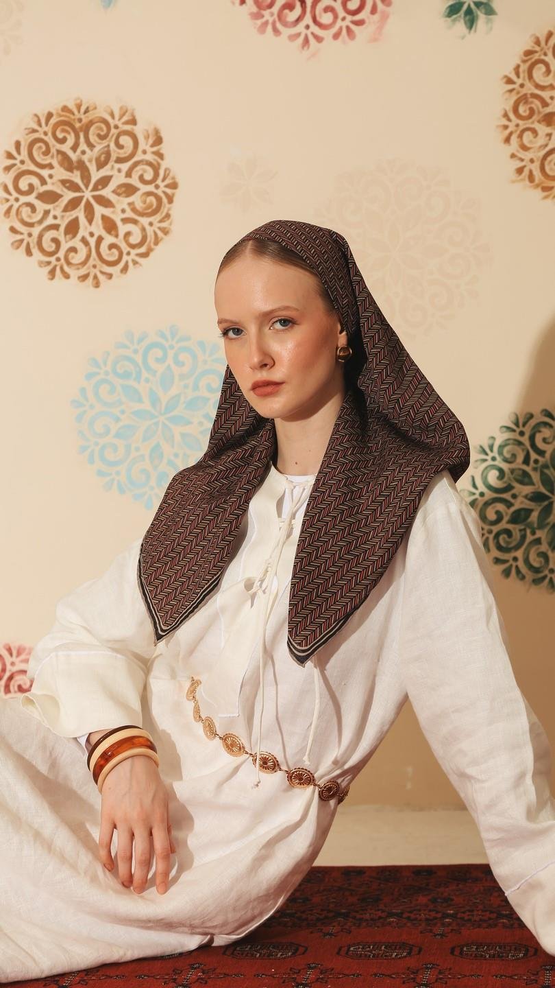 LUNIVA DESEN EŞARP SİYAH-9