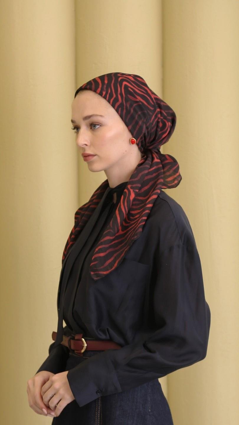 MİREYA DESEN EŞARP KIRMIZI