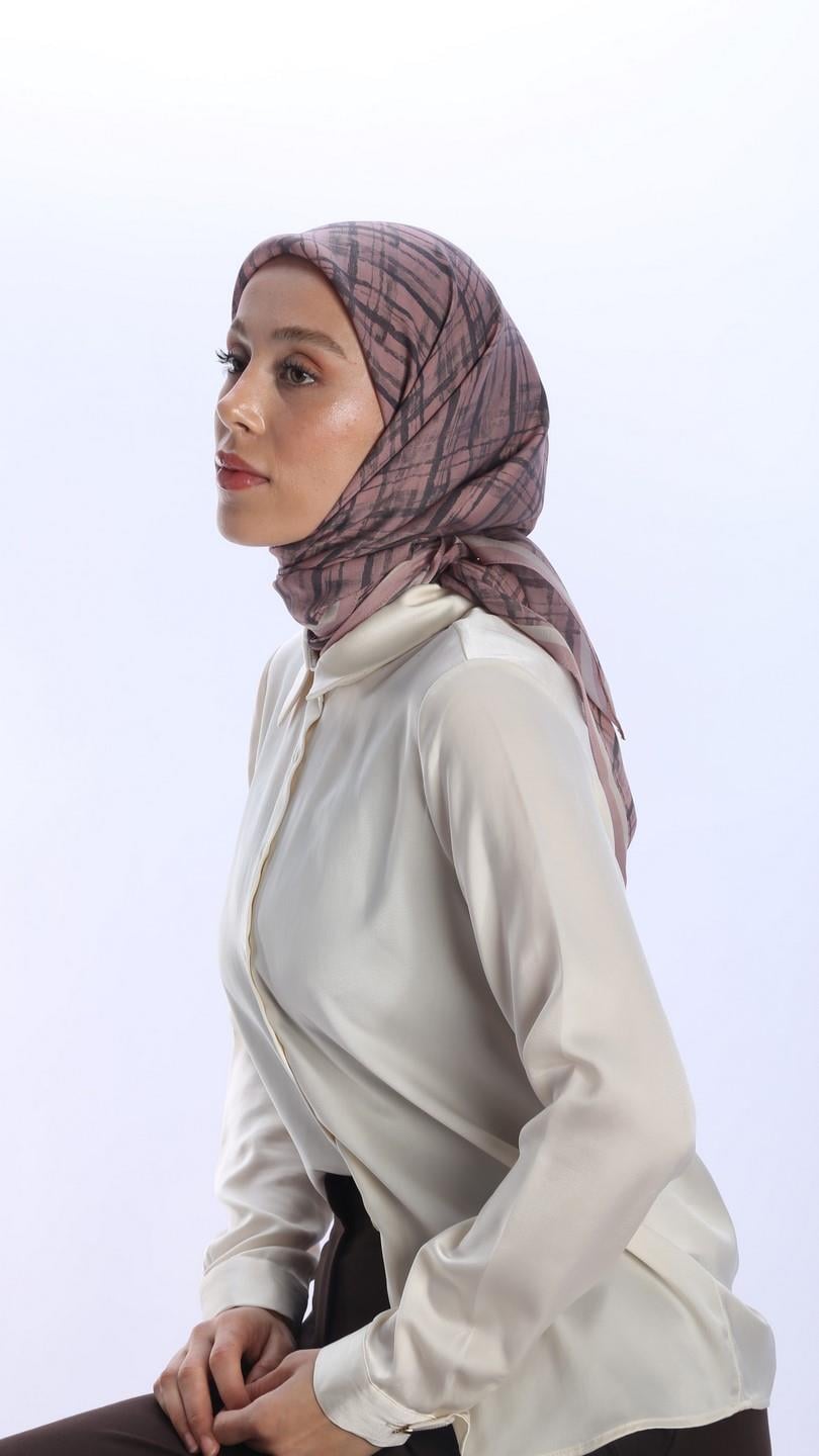MONO DESEN EŞARP PEMBE-2