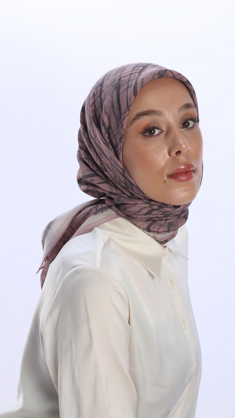 MONO DESEN EŞARP PEMBE-2