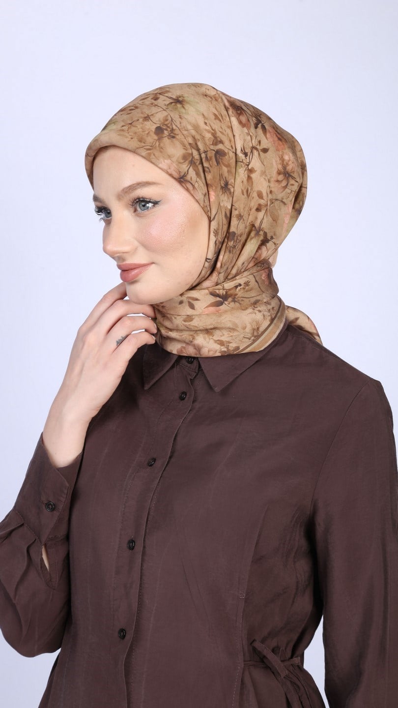 MYSTİC BLOOM DESEN EŞARP CAMEL