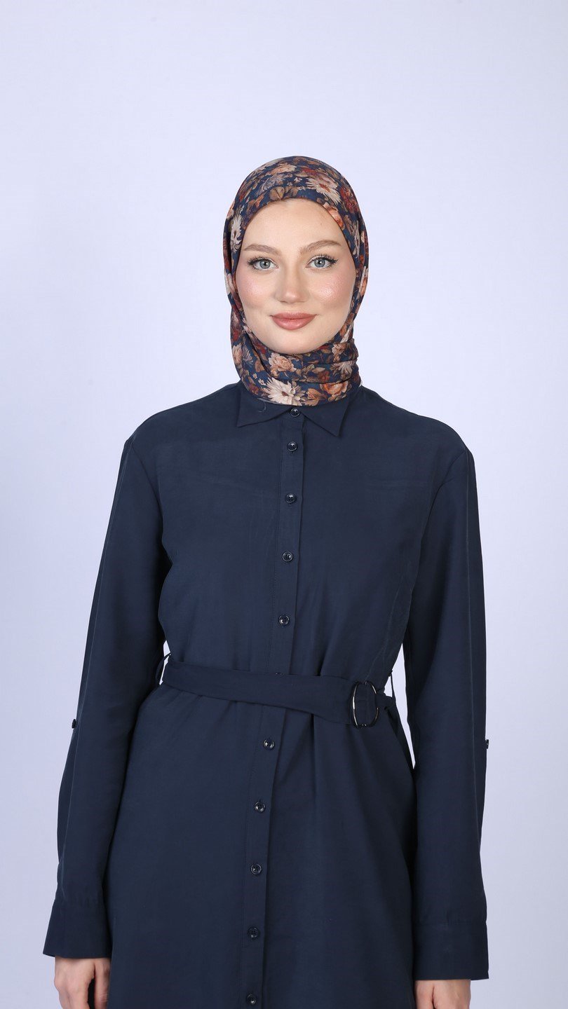 MYSTİC GARDEN DESEN EŞARP LACİVERT