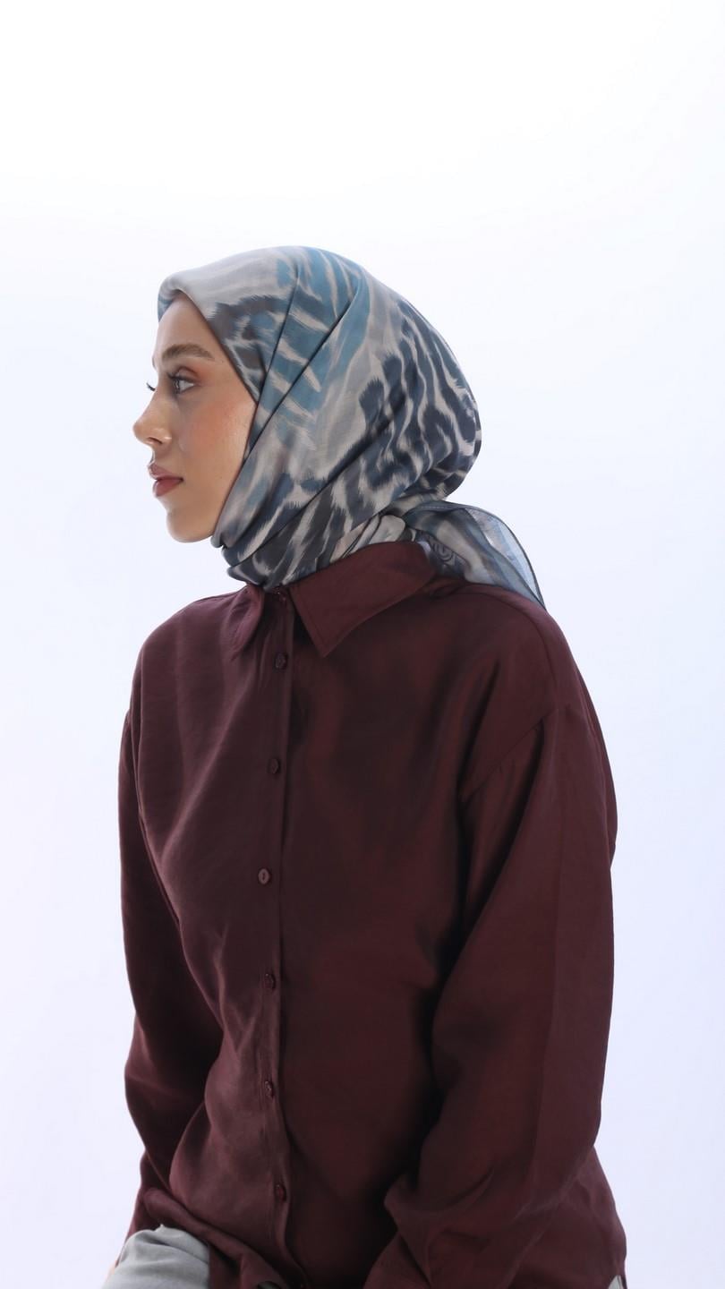 OLVERA DESEN EŞARP MAVİ-4