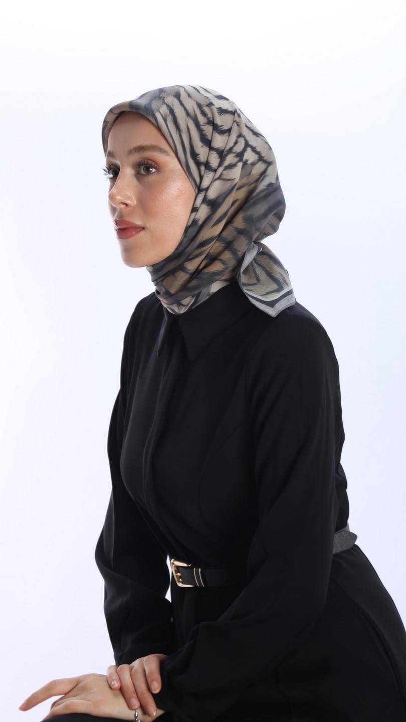 OLVERA DESEN EŞARP SİYAH-3