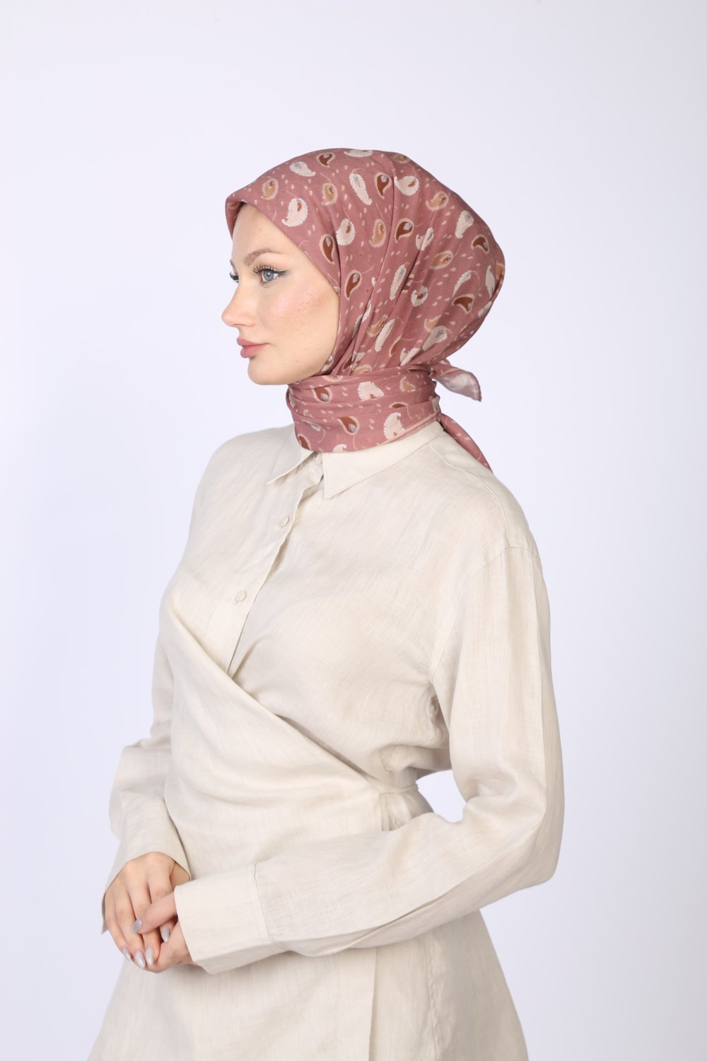 PERA DESEN EŞARP PASTEL PEMBE