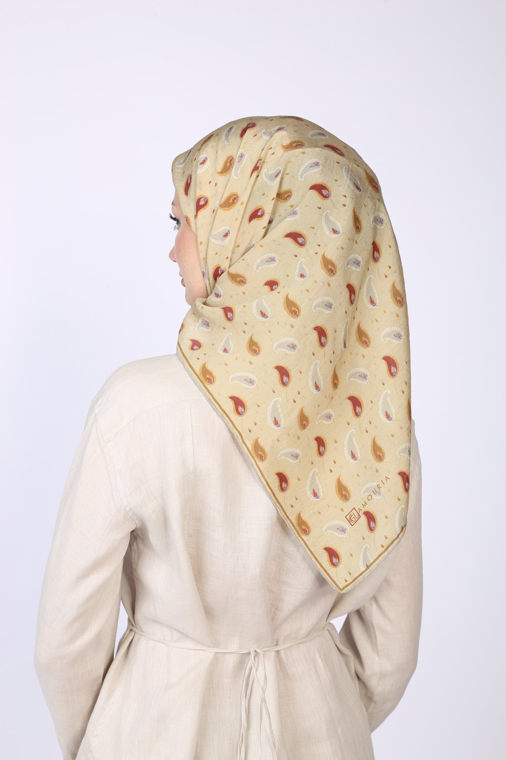 PERA DESEN EŞARP PASTEL SARI