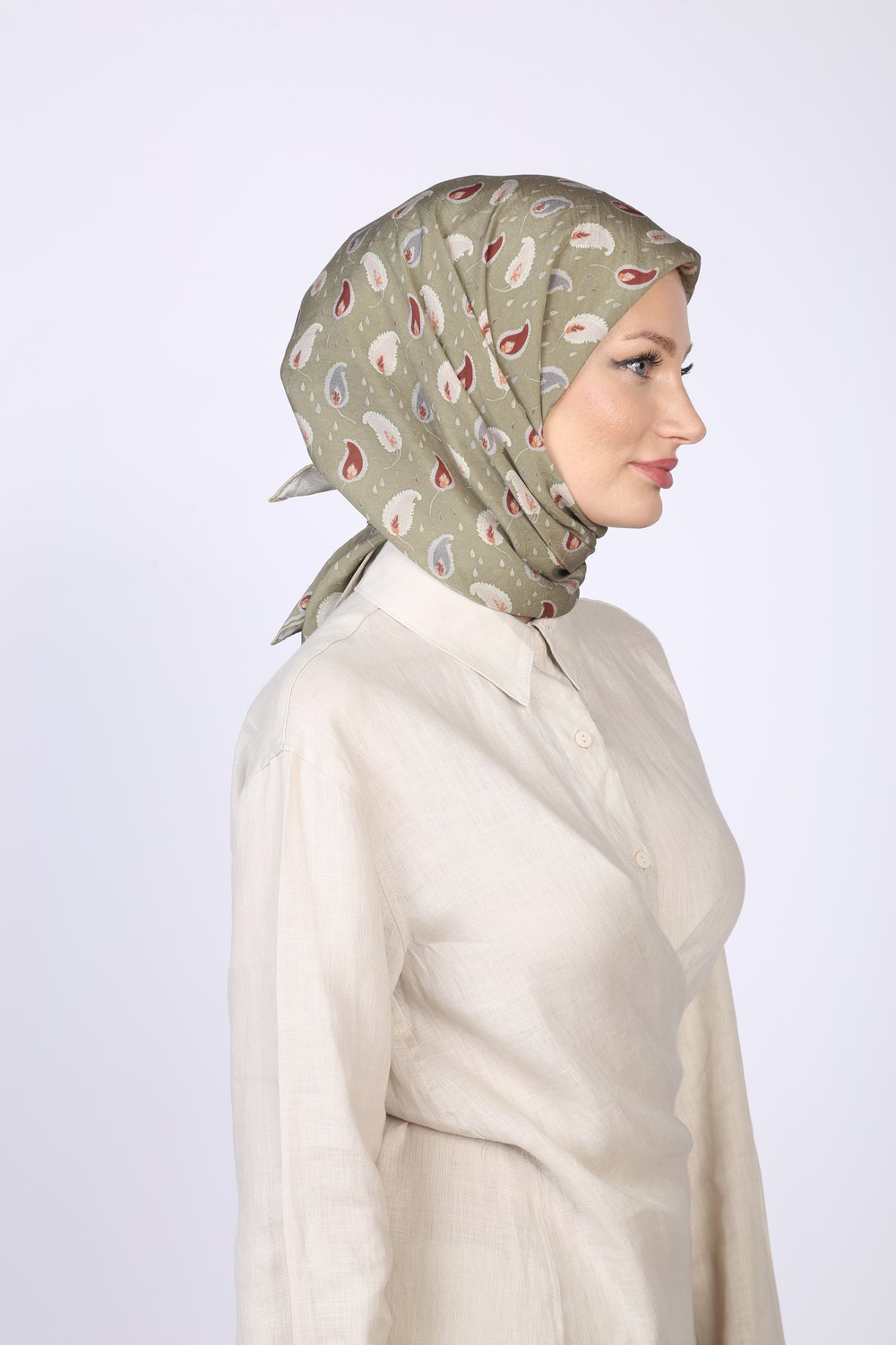 PERA DESEN EŞARP PASTEL YEŞİL