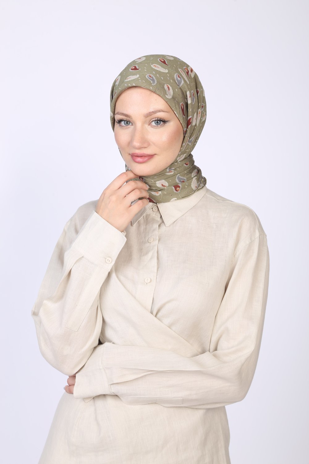 PERA DESEN EŞARP PASTEL YEŞİL