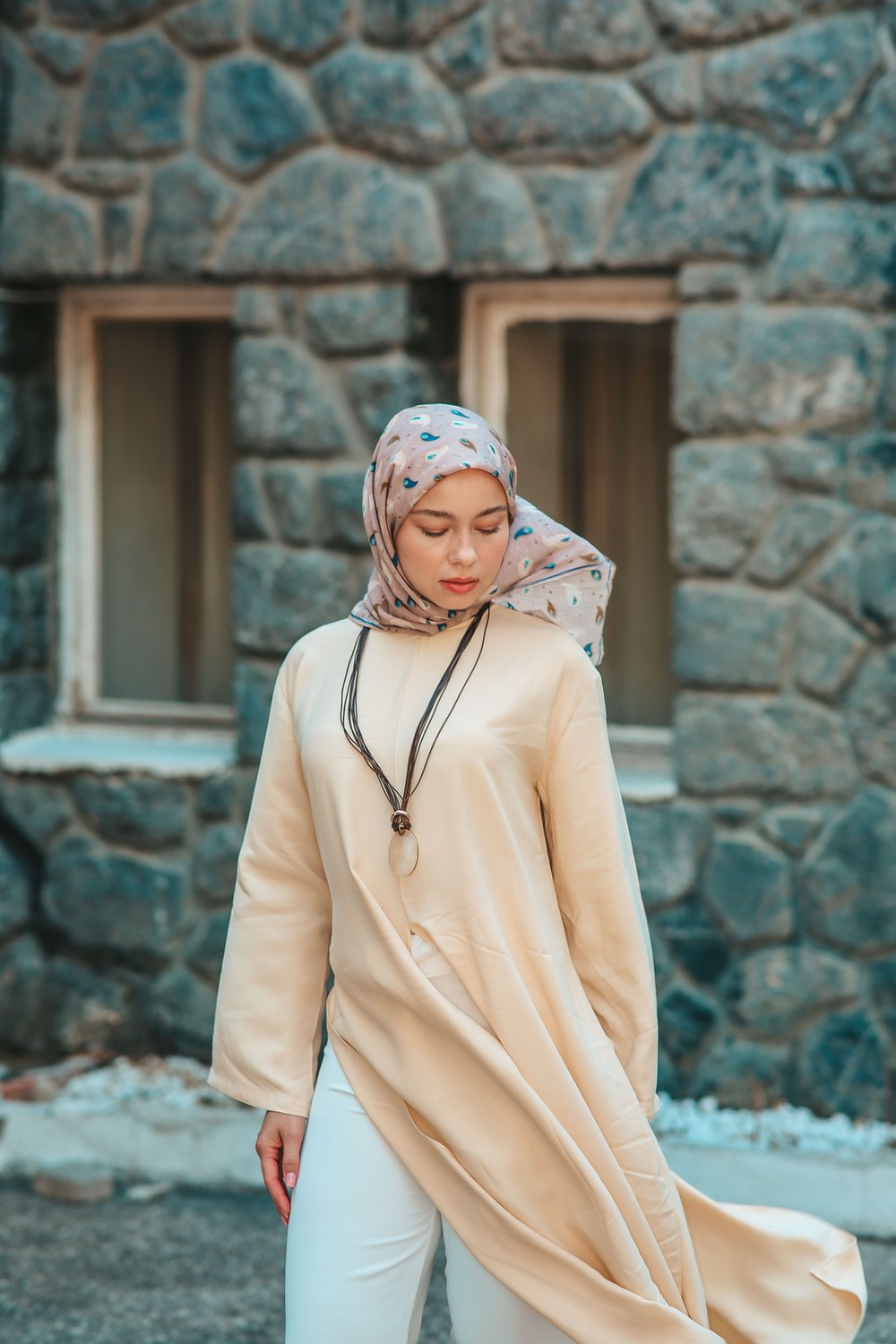 PERA DESEN EŞARP PUDRA