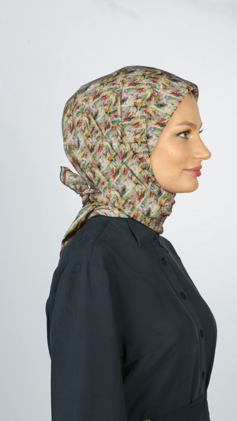 PLUMEA DESEN EŞARP ZEYTİN YEŞİLİ