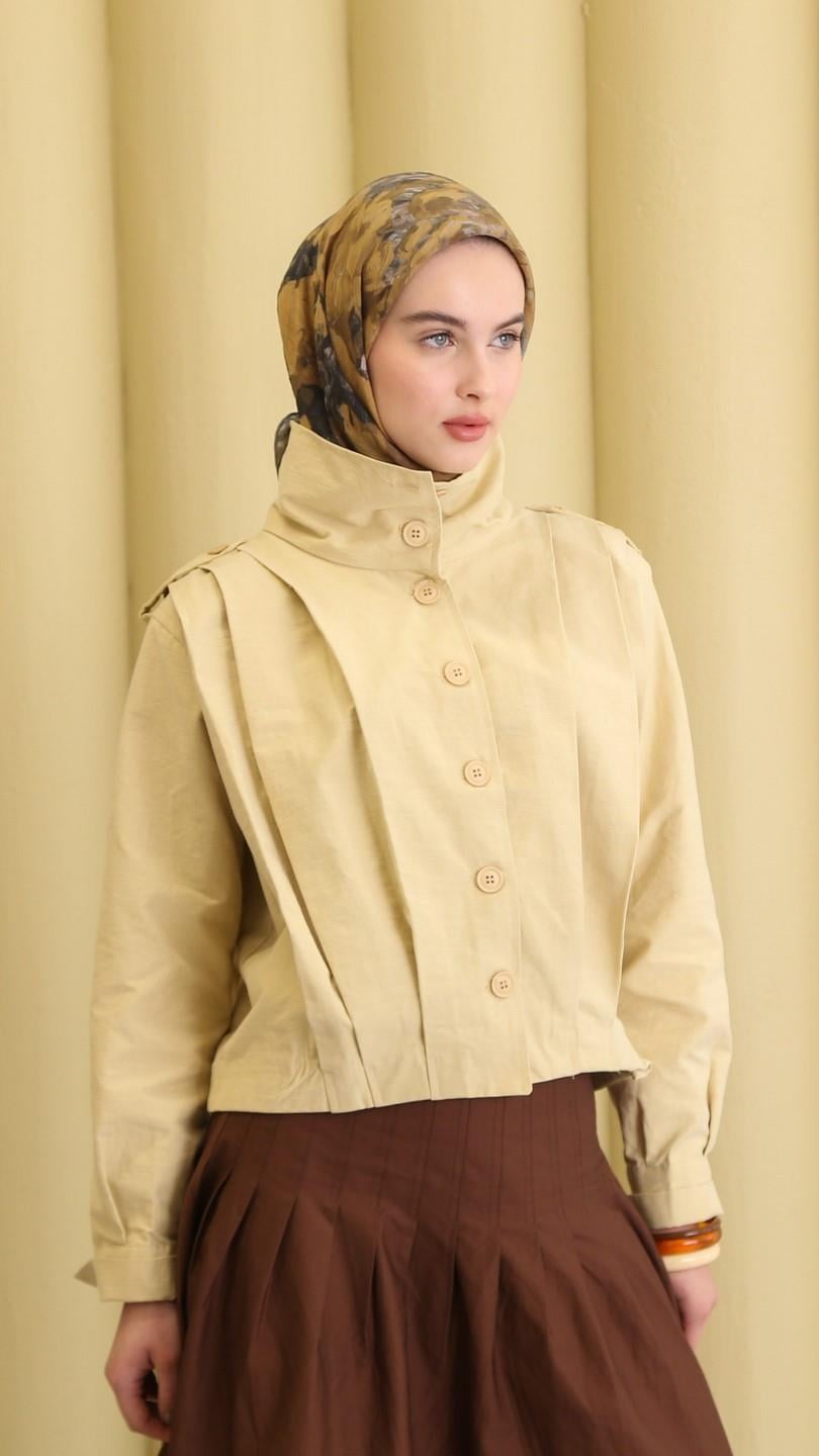POPPY FLOWER DESEN EŞARP GRİ