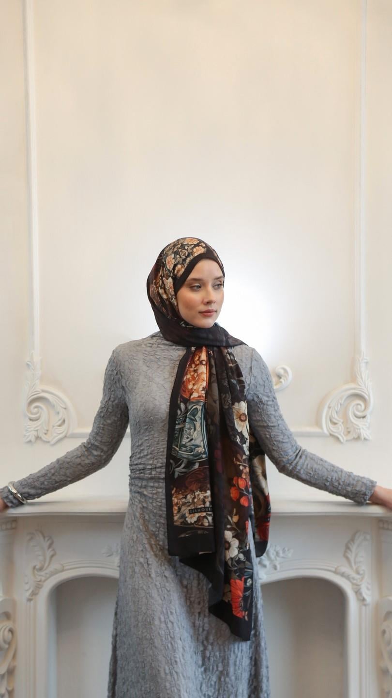 ROSE DESEN ŞAL SİYAH-6