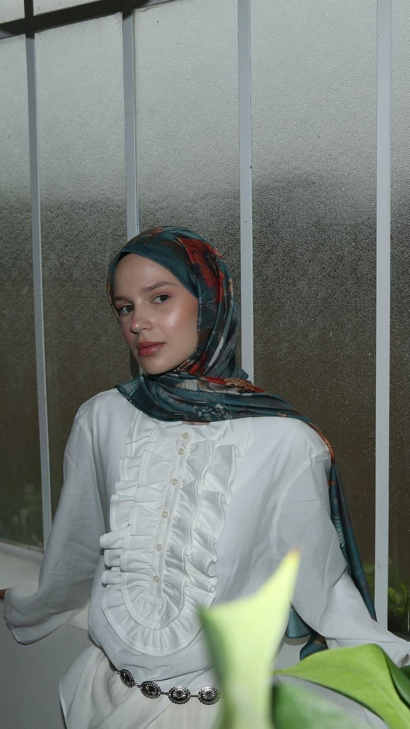 ROSE DESEN ŞAL TURKUAZ-8
