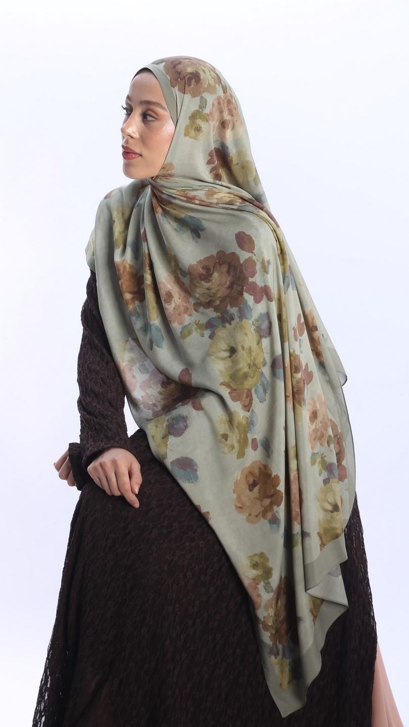 ROSALİNE DESEN ŞAL AÇIK YEŞİL-4