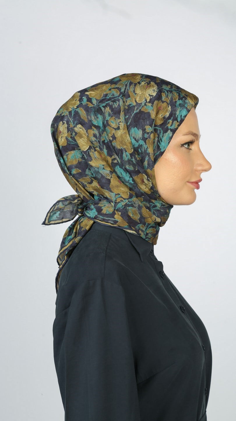 ROSELİER DESEN EŞARP LACİVERT