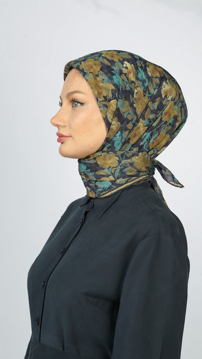 ROSELİER DESEN EŞARP LACİVERT
