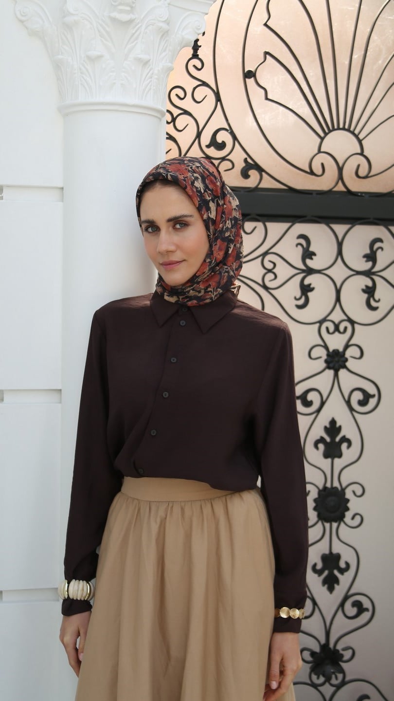 ROSELİER DESEN EŞARP SİYAH