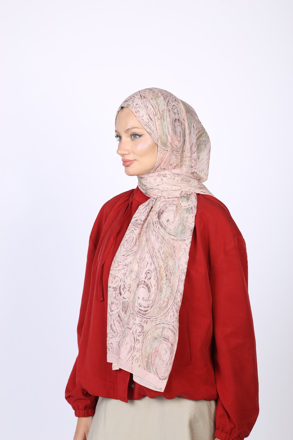 SADA DESEN ŞAL-PEMBE