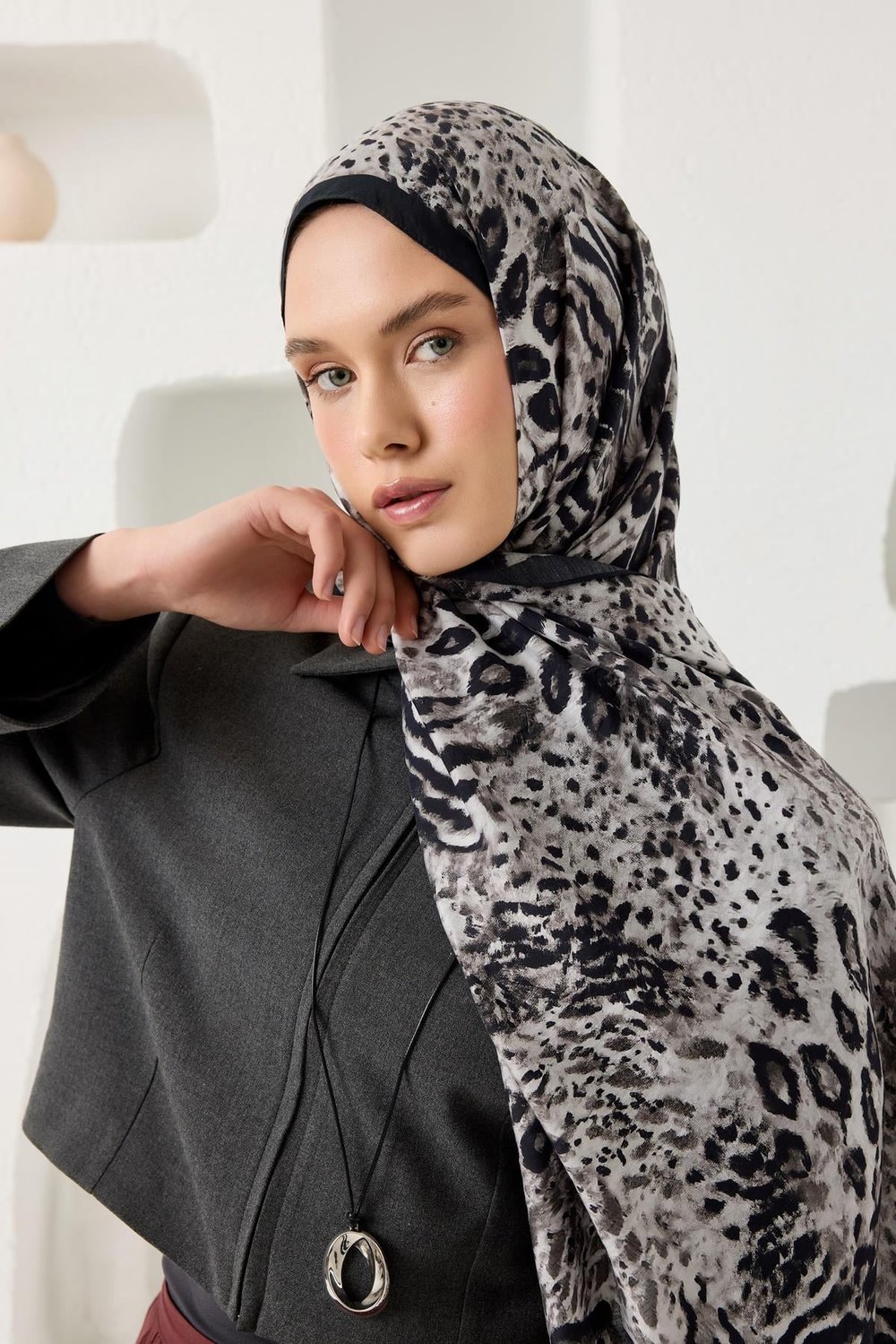 SAVANNA DESEN ŞAL-SİYAH-GRİ-4